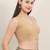 Women's cotton padded front open sleeveless saree blouse