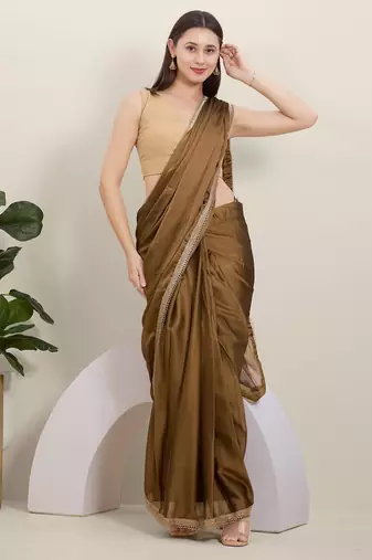 Women's cotton padded front open sleeveless saree blouse