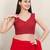 Women's cotton padded front open sleeveless saree blouse