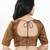 Women's brocade padded front open elbow sleeves saree blouse