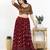 Women's brocade padded front open elbow sleeves saree blouse