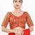 Women's brocade padded front open elbow sleeves saree blouse