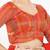Women's brocade padded front open elbow sleeves saree blouse