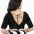 Women's silk padded back open elbow sleeves saree blouse