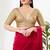 Women's silk padded back open elbow sleeves saree blouse
