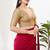 Women's silk padded back open elbow sleeves saree blouse
