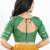 Women's brocade padded front open elbow sleeves saree blouse