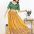 Women's brocade padded front open elbow sleeves saree blouse