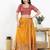 Women's brocade padded front open elbow sleeves saree blouse