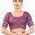 Women's brocade padded front open elbow sleeves saree blouse