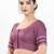 Women's brocade padded front open elbow sleeves saree blouse