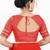 Women's brocade padded front open elbow sleeves saree blouse