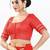 Women's brocade padded front open elbow sleeves saree blouse