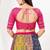Women's brocade padded front open elbow sleeves saree blouse