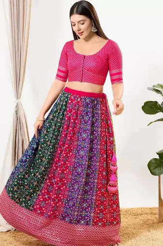 Women's brocade padded front open elbow sleeves saree blouse