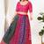 Women's brocade padded front open elbow sleeves saree blouse