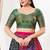 Women's brocade padded back open elbow sleeves saree blouse