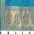 women's teal blue patola silk blend saree with geometric pattern