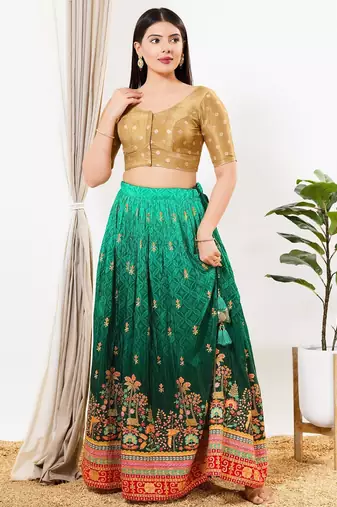 Women's tissue padded front open elbow sleeves saree blouse