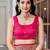 women's baby pink patola silk blend saree with geometric pattern