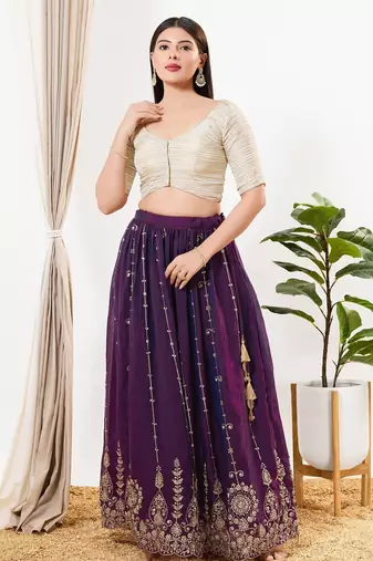 Women's tissue padded front open elbow sleeves saree blouse