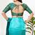 Women's brocade padded back open elbow sleeves saree blouse
