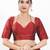 Women's brocade padded back open elbow sleeves saree blouse