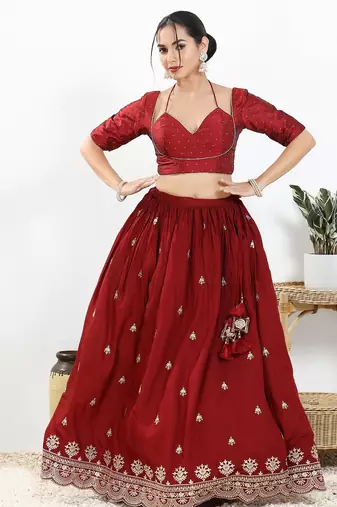 Women's brocade padded back open elbow sleeves saree blouse