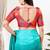 Women's brocade padded back open elbow sleeves saree blouse
