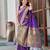 women's purple patola silk blend saree with geometric pattern