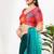 Women's brocade padded back open elbow sleeves saree blouse