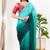 Women's brocade padded back open elbow sleeves saree blouse