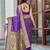 women's purple patola silk blend saree with geometric pattern