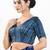 Women's brocade padded back open elbow sleeves saree blouse