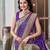 women's purple patola silk blend saree with geometric pattern