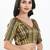 Women's brocade padded back open elbow sleeves saree blouse