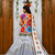white Muslin cotton digital print lehenga with dupatta mirror work navratri special chaniya choli