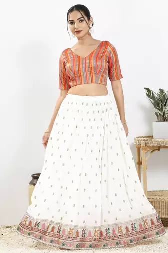 Women's brocade padded back open elbow sleeves saree blouse