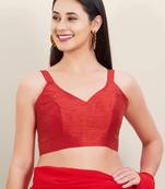 Women's mulbury silk padded back open sleeveless saree blouse