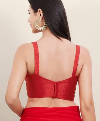 Women's mulbury silk padded back open sleeveless saree blouse 2