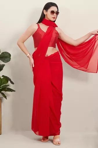 Women's mulbury silk padded back open sleeveless saree blouse