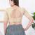 Women's shifli padded back open elbow sleeves saree blouse