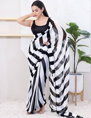 Women's jacquard padded back open sleeveless saree blouse 5