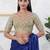 Women's shifli padded back open elbow sleeves saree blouse