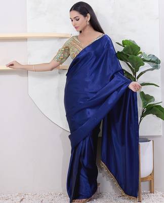 Women's shifli padded back open elbow sleeves saree blouse 5