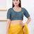 Women's art silk padded front open elbow sleeves saree blouse