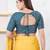 Women's art silk padded front open elbow sleeves saree blouse