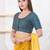 Women's art silk padded front open elbow sleeves saree blouse