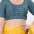 Women's art silk padded front open elbow sleeves saree blouse