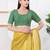 Women's art silk padded front open elbow sleeves saree blouse